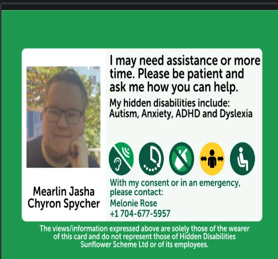 Hidden Disabilities Sunflower Card